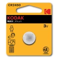 Изображение товара Батарейка KODAK MAX Lithium CR2450 3В плоская литиевая 1 шт