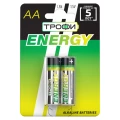 Изображение товара Батарейки ТРОФИ ENERGY Alkaline количество - 2, размер - LR6, емкость - 2.75 Ач