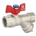 Изображение товара Кран шаровой IVANCI Superior IVC.100293.N.03 1/2″ Ду15 Ру20 полнопроходной, двухходовой, уплотнение - PTFE, латунь, никелированный с фильтром, внутренняя резьба, управление ручка-бабочка