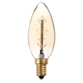Изображение товара Лампа накаливания JazzWay RETRO C35 GOLD, мощность - 40 Вт, цоколь - E14, световой поток - 250 Лм, форма - свеча (тип С), золотая