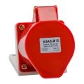 Изображение товара Розетка КЭАЗ 125 для монтажа на поверхность, номинальный ток - 32 А, номинальное напряжение - 380 В, частота тока - 50 Гц, климатическое исполнение - УХЛ3, IP44, количество полюсов - 5, с заземлением, цвет - красный