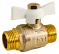 Изображение товара Кран шаровой STI 3/4″ Ду20 Ру40 полнопроходной, латунь, уплотнение - фторопласт, наружная резьба, ручка-бабочка