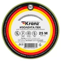 Изображение товара Изолента самозатухающая KRANZ шириной 15 мм и длиной 25 м, желто-зеленая