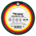 Изображение товара Изолента самозатухающая KRANZ 15 мм, 20 м, зеленая