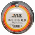 Изображение товара Изолента Kranz самозатухающая ширина - 19 мм, длина - 25 м, толщина - 0.13 мм, материал - поливинилхлорид, цвет - черный