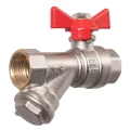 Изображение товара Кран шаровой Kromwell Grand EU.YT1086 1/2″ Ду15 Ру20 полнопроходной, корпус - никелированная латунь CW617N, уплотнение PTFE, внутренняя резьба, управление - ручка / бабочка, c фильтром