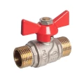 Изображение товара Кран шаровой Kromwell EU.YT1286 1/2″ Ду15 Ру40 полнопроходной, корпус - никелированная латунь CW617N, уплотнение PTFE, наружная резьба, управление - ручка/бабочка