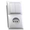 Изображение товара Блок Кунцево-Электро Селена БКВР-409 двухклавишный выключатель и розетка без заземления