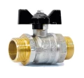 Изображение товара Кран шаровой LD Pride 47.15.Н-Н.Б 1/2″ Ду15 Ру40 стандартнопроходной, двухходовой, латунь ЛС59-1, уплотнение - фторопласт, наружная резьба, ручка-бабочка