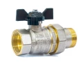 Изображение товара Кран шаровой LD Pride 47.20.В-ГШ.Б 3/4″ Ду20 Ру40 стандартнопроходной, двухходовой, латунь ЛС59-1, уплотнение - фторопласт, внутренняя резьба / американка, ручка-бабочка