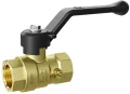Изображение товара Кран шаровой LD Pride 44.15.В-В.М.Р М20 1/2″ Ду15х20 Ру16 полнопроходной, двухходовой, латунь ЛС59-1В никелированная, уплотнение - фторопласт Ф-4, внутренняя резьба, ручка-рычаг
