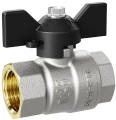 Изображение товара Кран шаровой LD Pride 47.20.В-В.Б 3/4″ Ду20 Ру40 стандартнопроходной, двухходовой, латунь ЛС59-1, уплотнение - PTFE, внутренняя резьба, ручка-бабочка