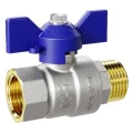 Изображение товара Кран шаровой LD Pride 47.25.В-Н.Б (blue) 1″ Ду25 Ру40 стандартнопроходной, двухходовой, латунь ЛС59-1, уплотнение - PTFE, внутренняя резьба / наружная резьба, ручка-бабочка синий