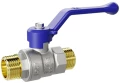 Изображение товара Кран шаровой LD Pride 47.20.Н-Н.Р (blue) 3/4″ Ду20 Ру40 стандартнопроходной, двухходовой, латунь ЛС59-1, уплотнение - PTFE, наружная резьба, ручка-рычаг синий