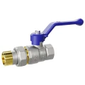 Изображение товара Кран шаровой LD Pride 47.20.В-ГШ.Р (blue) 3/4″ Ду20 Ру40 стандартнопроходной, двухходовой, латунь ЛС59-1, уплотнение - PTFE, внутренняя резьба / американка, ручка-рычаг синий