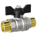 Изображение товара Кран шаровой LD Pride 47.15.Н-Н.Б 1/2″ Ду15 Ру40 стандартнопроходной, двухходовой, латунь ЛС59-1, уплотнение - фторопласт Ф-4, наружная резьба, ручка-бабочка, с биркой