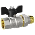 Изображение товара Кран шаровой LD Pride 47.20.В-ГШ.Б 3/4″ Ду20 Ру40 стандартнопроходной, двухходовой, латунь ЛС59-1, уплотнение - фторопласт Ф-4, внутренняя резьба / американка, ручка-бабочка