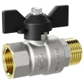 Изображение товара Кран шаровой LD Pride 47.15.В-Н.Б 1″ Ду25 Ру40 стандартнопроходной, двухходовой, латунь ЛС59-1, уплотнение - фторопласт Ф-4, внутренняя резьба / наружная резьба, ручка-бабочка