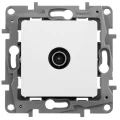 Изображение товара Розетка Legrand Etika TV 1-местная для скрытой установки IP21 0-2400 МГц 2 дБ с вилкой TV с топологией звезда, механизм, белая