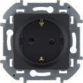 Изображение товара Розетка скрытая монтаж 16А IP20 с заземлением и шторками антрацит Legrand Inspiria