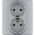 Изображение товара Розетка скрытого монтажа Legrand Inspiria 2-местная 16А IP20 алюминий Россия