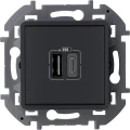 Изображение товара Розетка Legrand Inspiria USB 2-местная для скрытой установки антрацит