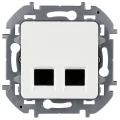 Изображение товара Розетка компьютерная Legrand Inspiria 2-местная, разъем RJ45, категория 5E, цвет - кремово-белый