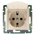Изображение товара Розетка Legrand Valena 1-местная для скрытой установки 16А IP21 с заземлением, с крышкой и шторками, механизм, слоновая кость 774322