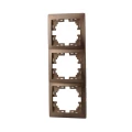 Изображение товара Электроустановочная рамка LEZARD Mira 3П вертикальная светло-коричневая, IP20
