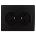 Изображение товара Розетка LEZARD Karina 2-местная скрытая без заземления черный бархат