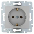 Изображение товара Розетка LEZARD Karina 1-местная скрытой установки с заземлением, степень защиты IP20, механизм, цвет - матовое серебро
