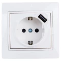 Изображение товара Розетка комбинированная LEZARD Mira 1-местная с USB скрытая установка заземление IP20 белая