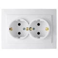 Изображение товара Розетка LEZARD Vesna 2-местная скрытой установки с заземлением IP20 белая