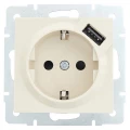 Изображение товара Розетка комбинированная LEZARD Vesna с USB скрытая монтаж и заземлением кремовая