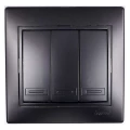 Изображение товара Выключатель трехклавишный LEZARD Mira скрытой установки, номинальный ток - 10 А, степень защиты IP20, цвет - черный бархат