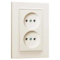 Изображение товара Розетка Makel Karea 2-местная скрытой установки без заземления, номинальный ток - 16А, степень защиты IP20, цвет - кремовый