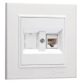 Изображение товара Розетка компьютерная + гнездо Makel Karea скрытой установки, разъем RJ45, кат. 5Е, степень защиты IP20, цвет - белый