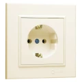 Изображение товара Розетка Makel Karea 1-местная скрытой установки с заземлением, с крышкой, номинальный ток - 16А, степень защиты IP20, керамика, цвет - кремовый