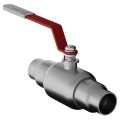 Изображение товара Кран шаровой Маршал 10нж47фт-01 ЦП.01.1 Ду25 Ру40 цельносварной полнопроходной, двухходовой, под приварку, корпус - нержавеющая сталь 08Х18Н10, уплотнение - фторопласт Ф4К20, рукоятка