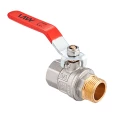 Изображение товара Кран шаровой MVI BV.512 3/4″ Ду20 Ру40 полнопроходной, двухходовой, латунь, никелированный, уплотнение - PTFE, внутренняя резьба / наружная резьба, ручка-рычаг