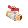 Изображение товара Кран шаровой MVI BV.515 3/4″ Ду20 Ру40 полнопроходной, двухходовой, латунь, никелированный, уплотнение - PTFE, наружная резьба, ручка-бабочка