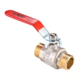 Изображение товара Кран шаровой MVI BV.516 1″ Ду25 Ру40 полнопроходной, двухходовой, латунь, никелированный, уплотнение - PTFE, наружная резьба, ручка-рычаг