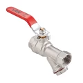 Изображение товара Кран шаровой MVI BV.631 3/4″ Ду20 Ру25 полнопроходной, двухходовой, латунь, никелированный, уплотнение - PTFE, внутренняя резьба, ручка-рычаг, с фильтром
