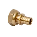 Изображение товара Муфта аксиальная MVI Дн32x1″ Ру16 с накидной гайкой, корпус - латунь никелированная, для труб из сшитого полиэтилена