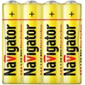 Изображение товара Элемент питания солевой NAVIGATOR AAA/R03 1.5 В 180 мА.ч, упаковка 4 шт.
