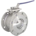 Изображение товара Кран шаровой NewKey NK-BIFp/4 Ду50 Ру16 полнопроходной односоставной межфланцевый, корпус - нержавеющая сталь AISI304, с ISO-фланцем под привод, управление рукоятка-рычаг