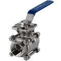 Изображение товара Кран шаровой NewKey NK-BMTp/6 1/2″ Ду15 Ру64 полнопроходной трехсоставной, присоединение внутренняя резьба, корпус - нержавеющая сталь AISI316, под привод, управление рукоятка-рычаг