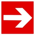 Изображение товара Знак НПО ПУЛЬС F01-01 ″Направляющая стрелка″ на самоклеящейся фотолюминесцентной пленке на пластиковой основе, 200х200мм
