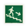 Изображение товара Знак НПО ПУЛЬС E13 «Направление к эвакуационному выходу по лестнице вниз (направо)» на самоклеящейся фотолюминесцентной пленке на пластиковой основе, 200х200мм