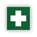 Изображение товара Знак НПО ПУЛЬС EC01 «Аптечка первой медицинской помощи» на самоклеящейся не светящейся пленке на пластиковой основе, 200х200мм